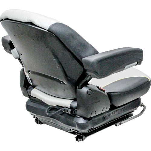 Big Dog Diablo/Diablo MP Lawn Mower Replacement Seat & Mechanical Suspension - Fits Various Models - Black/Silver Vinyl