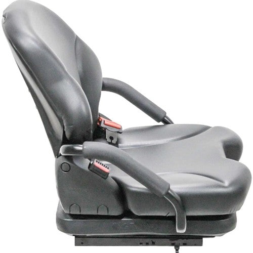 Toyota 7F-8F-THDC Series Forklift Replacement Seat & Mechanical Suspension - Fits Various Models - Black Vinyl