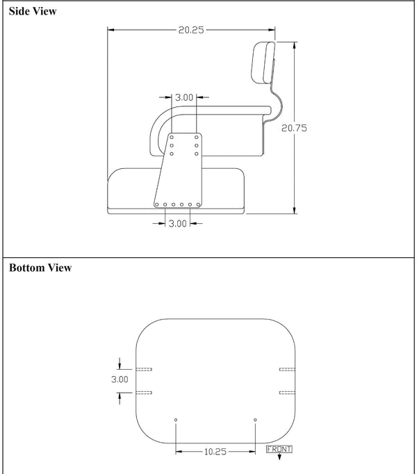 International Harvester Combine Replacement Seat Assembly (Original) - Fits Various Models - Black & White Pleated Vinyl