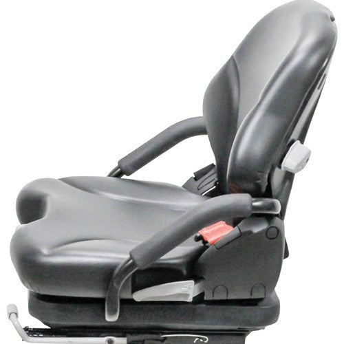 Mitsubishi FBC-FGC Series Forklift Replacement Seat & Mechanical Suspension - Fits Various Models - Black Vinyl