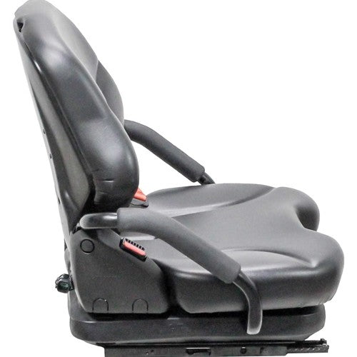 Mitsubishi FBC-FGC Series Forklift Seat & Mechanical Suspension - Fits Various Models - Black Vinyl