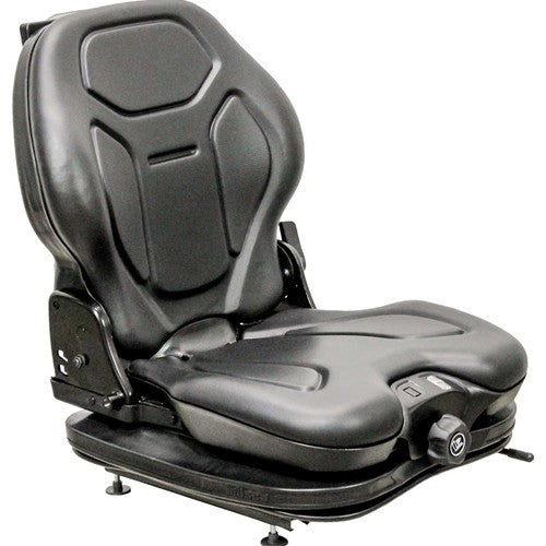 Bobcat Skid Steer Replacement Seat & Mechanical Suspension - Fits Various Models - Black Vinyl