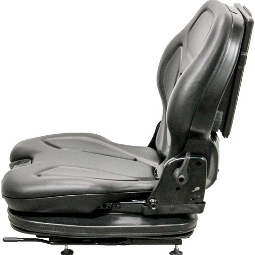 Case Skid Steer Replacement Seat & Mechanical Suspension - Fits Various Models - Black Vinyl