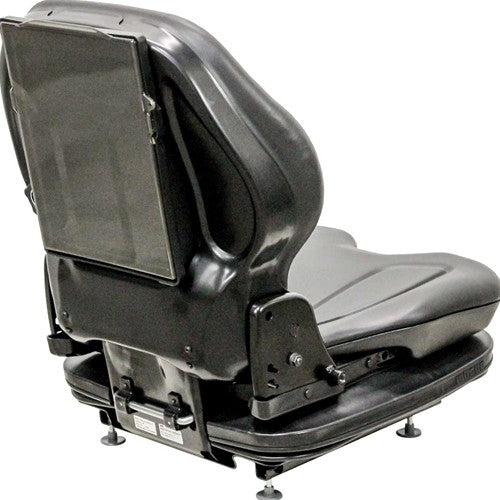 Case Skid Steer Replacement Seat & Mechanical Suspension - Fits Various Models - Black Vinyl