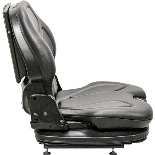 Case Skid Steer Replacement Seat & Mechanical Suspension - Fits Various Models - Black Vinyl