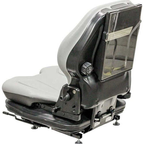 Case Skid Steer Replacement Seat & Mechanical Suspension - Fits Various Models - Gray Vinyl