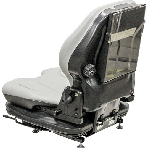 Gradall Telehandler Seat & Mechanical Suspension - Fits Various Models - Gray Vinyl