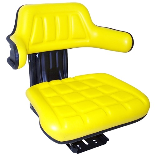 Allis Chalmers Tractor Utility Mechanical Suspension Seat Assembly - Fits Various Models - Yellow Vinyl