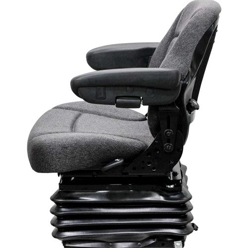 John Deere Motor Grader Replacement Seat & Air Suspension - Fits Various Models - Gray Cloth