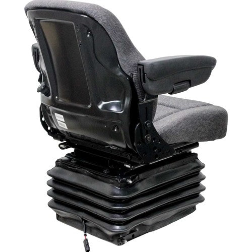 John Deere Motor Grader Replacement Seat & Air Suspension - Fits Various Models - Gray Cloth