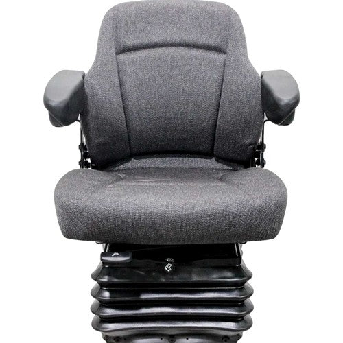 John Deere Motor Grader Replacement Seat & Air Suspension - Fits Various Models - Gray Cloth