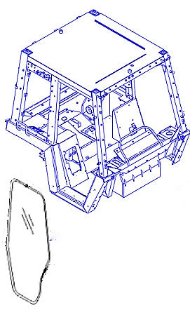 Caterpillar 2528297 Track Loader Right Hand Door Cab Glass