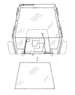 Caterpillar 8Y7252 Loader/Backhoe Front Windshield Cab Glass