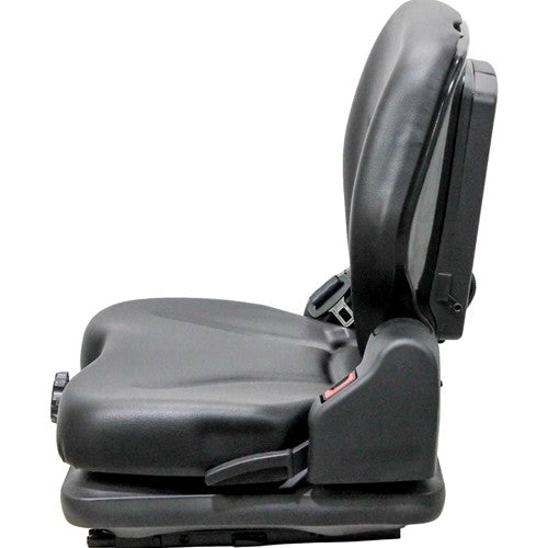 Bobcat Skid Steer Replacement Seat & Mechanical Suspension - Fits Various Models - Black Vinyl