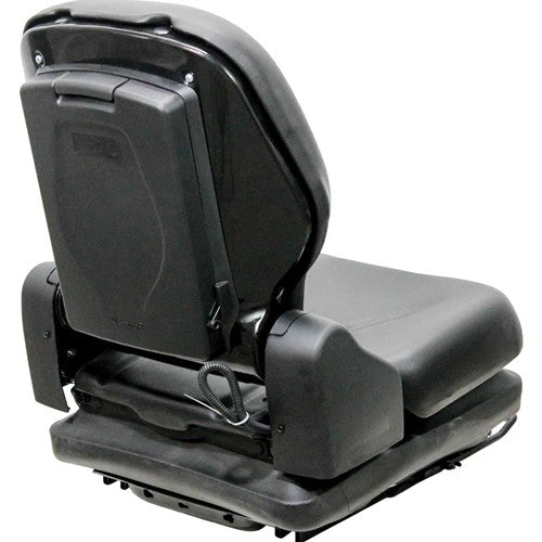 Bobcat Skid Steer Replacement Seat & Mechanical Suspension - Fits Various Models - Black Vinyl