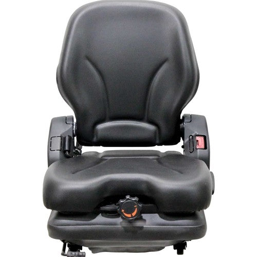 Bobcat Skid Steer Replacement Seat & Mechanical Suspension - Fits Various Models - Black Vinyl