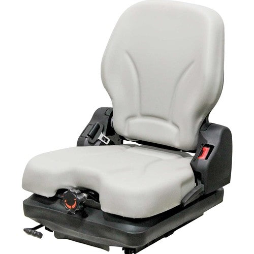 Case Skid Steer Replacement Seat & Mechanical Suspension - Fits Various Models - Gray Vinyl