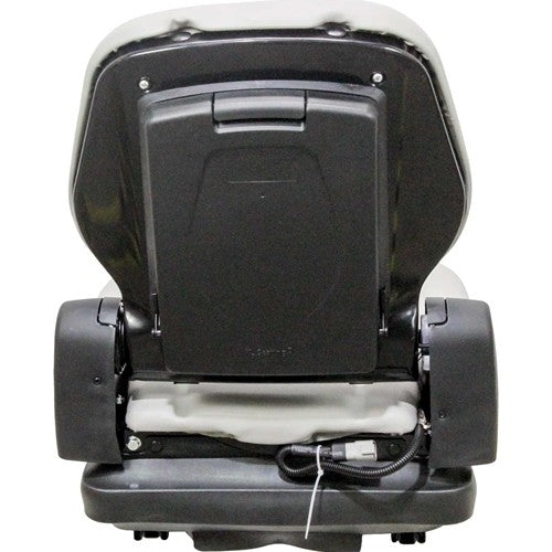 Kubota Lawn Mower Seat & Mechanical Suspension - Fits Various Models - Gray Vinyl