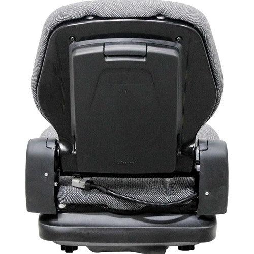 Case Roller Replacement Seat & Mechanical Suspension - Fits Various Models - Black/Gray Cloth