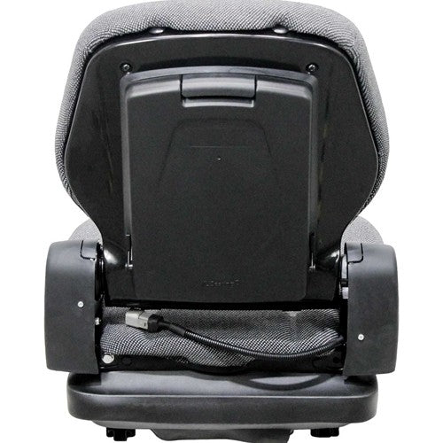 Case Skid Steer Seat & Mechanical Suspension - Fits Various Models - Black/Gray Cloth