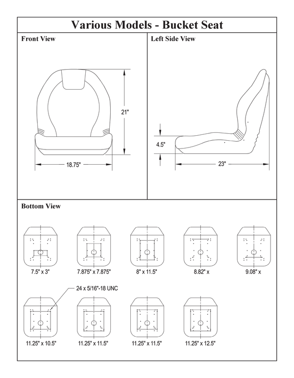 Gehl Skid Steer Replacement Bucket Seat - Fits Various Models - Camo Vinyl