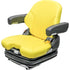 Caterpillar Excavator Seat w/Armrests & Air Suspension - Fits Various Models - Yellow Vinyl
