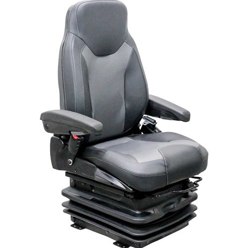 Case G Series Wheel Loader Replacement Seat & Air Suspension - Fits Various Models - Gray/Black Vinyl