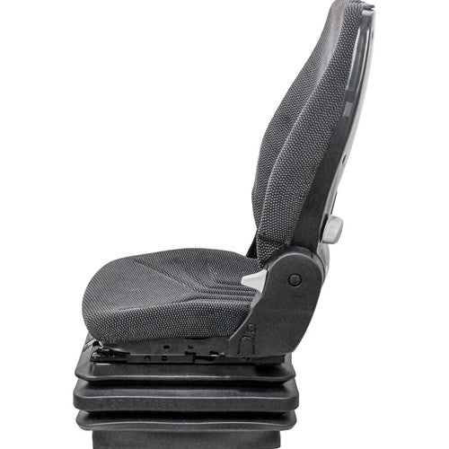 Komatsu Excavator Replacement Seat & Mechanical Suspension - Fits Various Models - Black/Gray Cloth