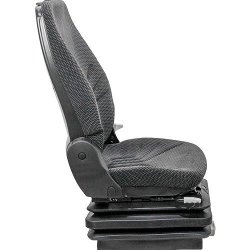 Komatsu Excavator Replacement Seat & Mechanical Suspension - Fits Various Models - Black/Gray Cloth