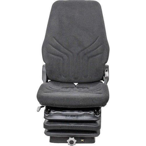 Komatsu Excavator Replacement Seat & Mechanical Suspension - Fits Various Models - Black/Gray Cloth