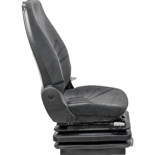 Takeuchi Skid Steer Seat & Mechanical Suspension - Fits Various Models - Black/Gray Cloth
