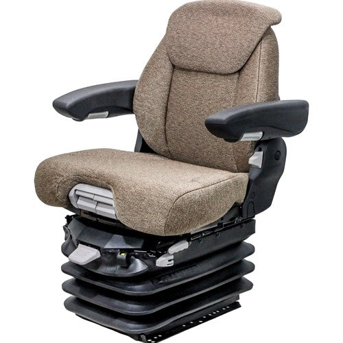 Case Tractor Replacement Seat & Air Suspension - Fits Various Models - Brown Cloth