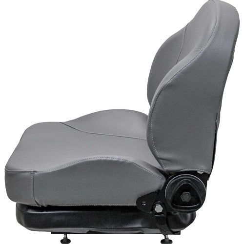 John Deere Lawn Mower Replacement Seat & Mechanical Suspension - Fits Various Models - Gray Vinyl