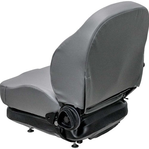 John Deere Lawn Mower Replacement Seat & Mechanical Suspension - Fits Various Models - Gray Vinyl