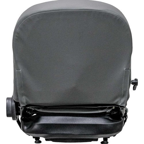 John Deere Lawn Mower Replacement Seat & Mechanical Suspension - Fits Various Models - Gray Vinyl