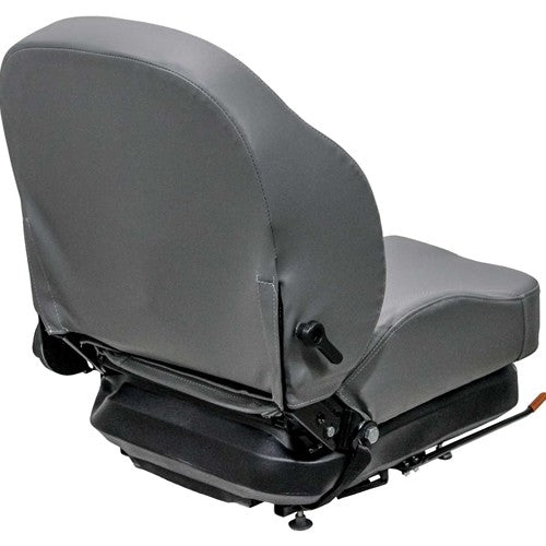 John Deere Lawn Mower Replacement Seat & Mechanical Suspension - Fits Various Models - Gray Vinyl