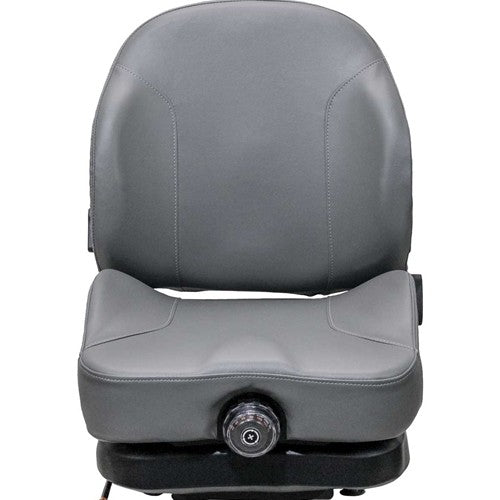 New Holland MC22 Lawn Mower Seat & Mechanical Suspension - Gray Vinyl