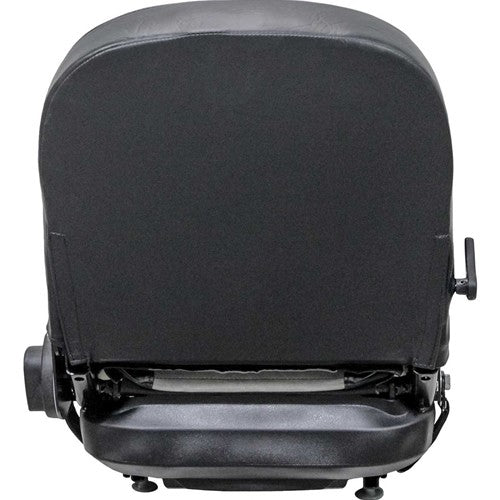 John Deere Lawn Mower Replacement Seat & Mechanical Suspension - Fits Various Models - Black/Silver Vinyl