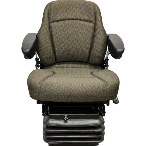 John Deere 7R/8R-8RT/9R-9RT-9RX Tractor Replacement Seat & Air Suspension - Fits Various Models - Brown Cloth