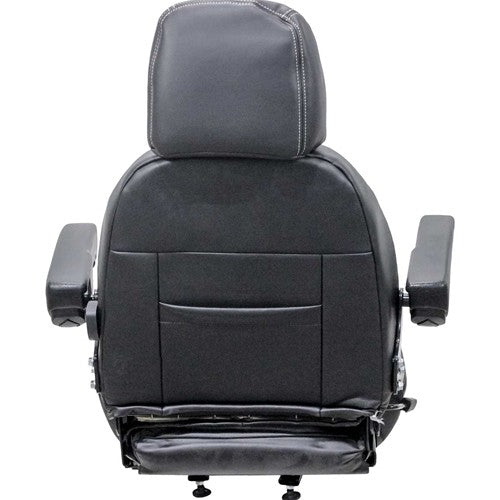 Case Loader/Backhoe Replacement Seat Assembly - Fits Various Models - Black/Gray Vinyl