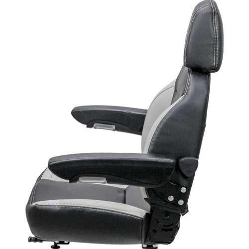 Lull Telehandler Replacement Seat Assembly - Fits Various Models - Black/Gray Vinyl