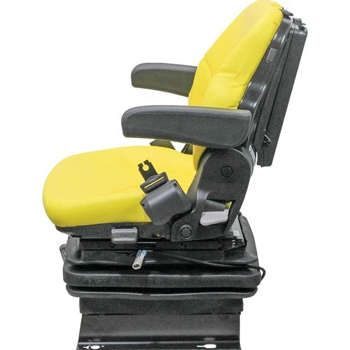 John Deere Lawn Mower Replacement Seat & Mechanical Suspension - Yellow Vinyl