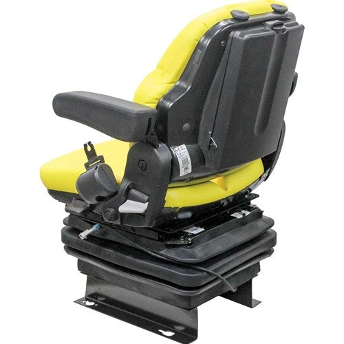 John Deere Lawn Mower Replacement Seat & Mechanical Suspension - Yellow Vinyl