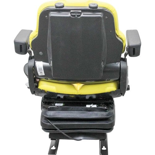 John Deere Lawn Mower Seat & Mechanical Suspension - Yellow Vinyl