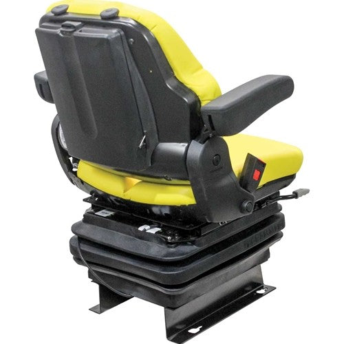 John Deere Lawn Mower Replacement Seat & Mechanical Suspension - Yellow Vinyl