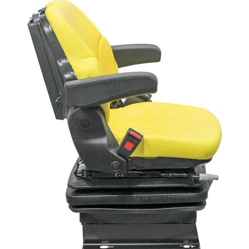 John Deere Lawn Mower Replacement Seat & Mechanical Suspension - Yellow Vinyl