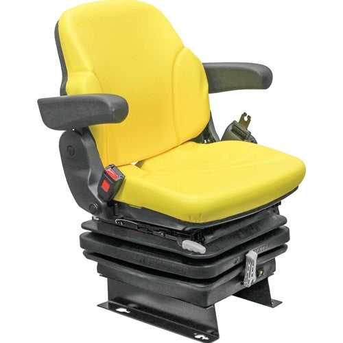 John Deere Lawn Mower Replacement Seat & Mechanical Suspension - Yellow Vinyl