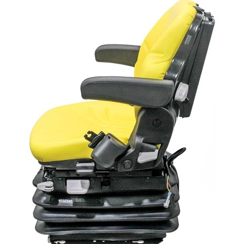 John Deere 5E, 5M, 6D, 6E Series & Utility Tractor Replacement Seat & Air Suspension - Fits Various Models - Yellow Vinyl