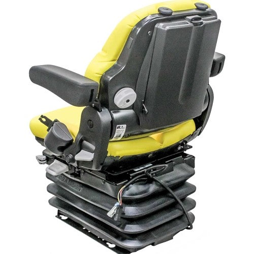 John Deere 5E, 5M, 6D, 6E Series & Utility Tractor Replacement Seat & Air Suspension - Fits Various Models - Yellow Vinyl