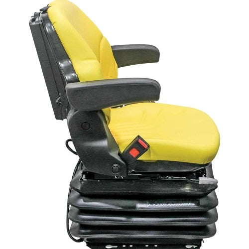 John Deere 5E, 5M, 6D, 6E Series & Utility Tractor Replacement Seat & Air Suspension - Fits Various Models - Yellow Vinyl